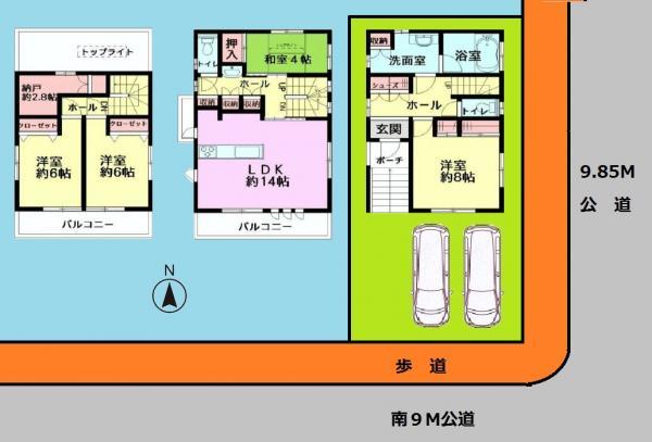 Floor plan. 48,800,000 yen, 4LDK, Land area 102.65 sq m , Building area 115.15 sq m