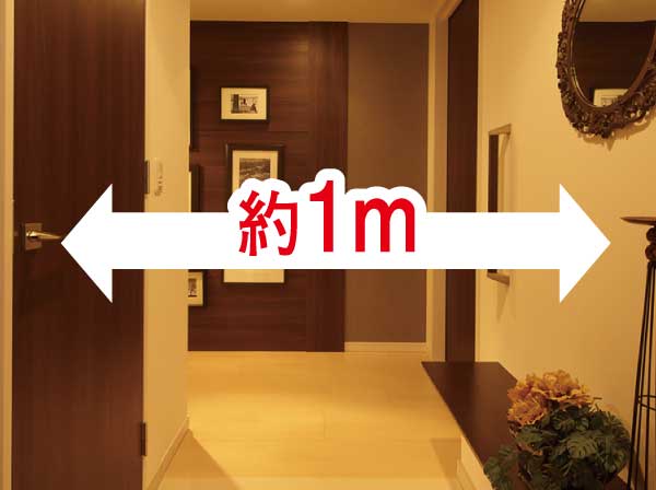 Other.  [Corridor having a width of about 1.0m, which was usually to have a room than] Corridor in the dwelling unit is, It has brought clear certain width of the core people about 1.0m. We consider the living ease future.  ※ The company ratio