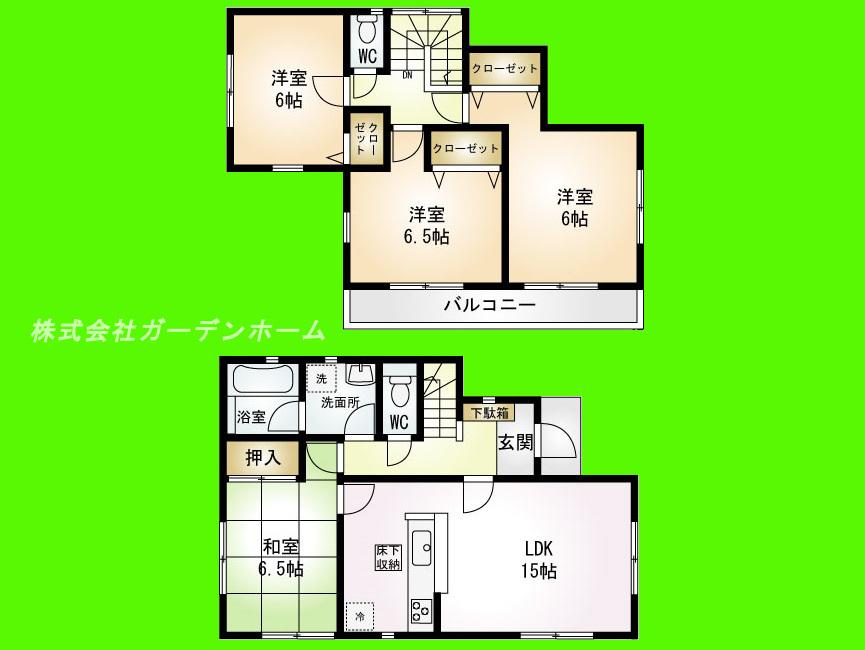 Floor plan. (6), Price 38,800,000 yen, 4LDK, Land area 100.1 sq m , Building area 95.58 sq m