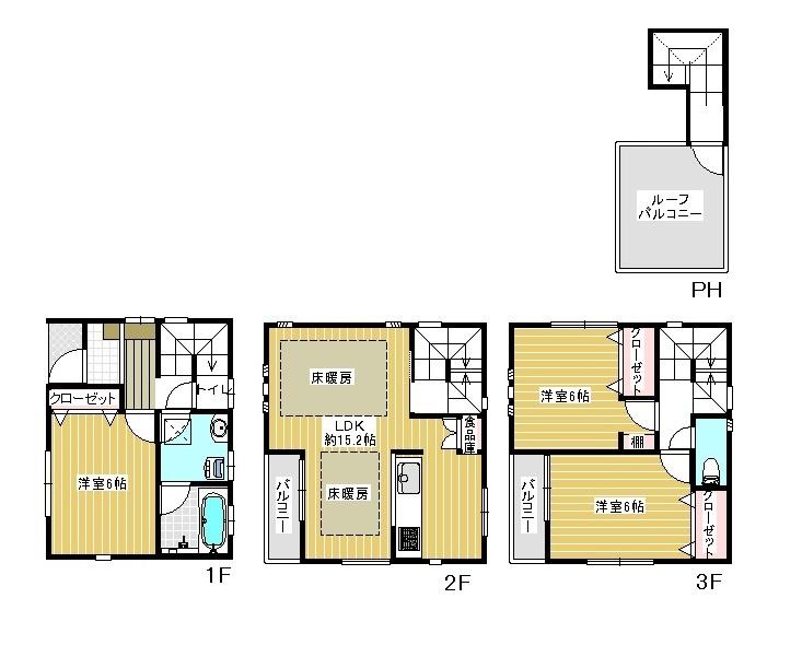 Compartment figure. 32,800,000 yen, 3LDK, Land area 55.82 sq m , Building area 88.73 sq m