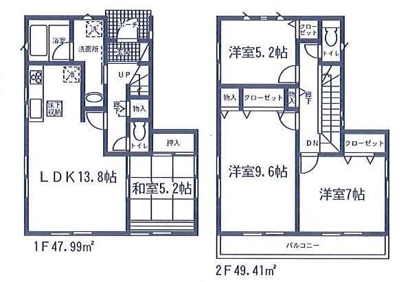 Floor plan. 37,800,000 yen, 3LDK, Land area 100.6 sq m , Building area 97.4 sq m 9 Building Floor