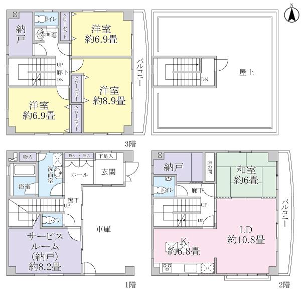 Floor plan. 43,800,000 yen, 4LDK + S (storeroom), Land area 95.84 sq m , Building area 154.19 sq m