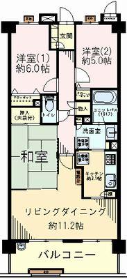 Floor plan. 3LDK, Price 22,800,000 yen, Occupied area 71.25 sq m , Balcony area 10.8 sq m