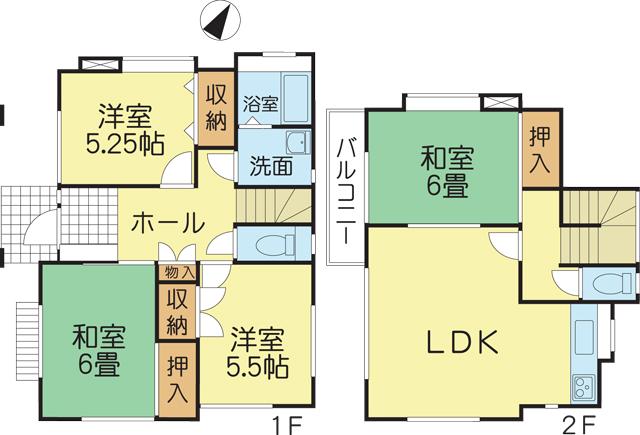 Floor plan. 18,800,000 yen, 4LDK, Land area 100.07 sq m , Building area 89.29 sq m 4LDK. Japanese-style room offers you 2 rooms.
