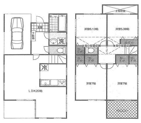 Floor plan. 35,800,000 yen, 4LDK, Land area 100.35 sq m , Building area 100.84 sq m floor plan