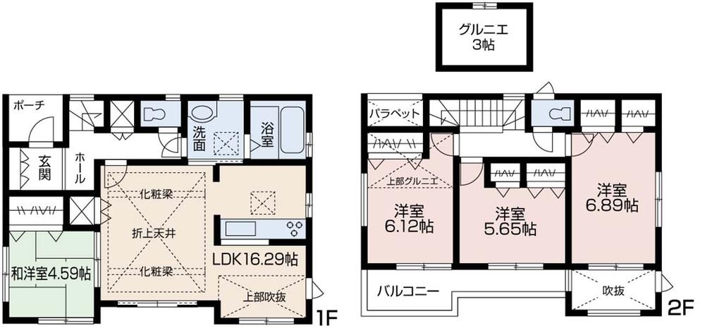 Floor plan. (Building 2), Price 31,800,000 yen, 4LDK, Land area 121.74 sq m , Building area 95.23 sq m