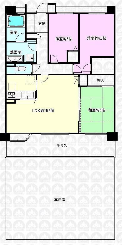 Floor plan. 3LDK, Price 18 million yen, Occupied area 75.44 sq m , Balcony area 16.42 sq m floor plan