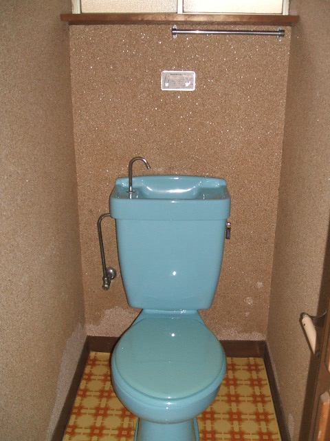 Other room space. toilet ・ Rare blue toilet bowl.