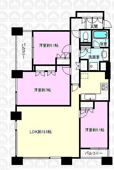 Floor plan. 3LDK, Price 32 million yen, Footprint 79.4 sq m , Balcony area 6.15 sq m floor plan