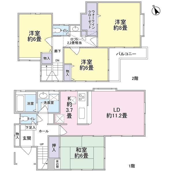 Floor plan. 36,800,000 yen, 4LDK, Land area 146.29 sq m , Building area 100.42 sq m
