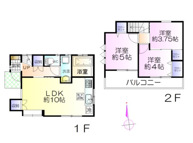 Floor plan. 22,800,000 yen, 3LDK, Land area 69.33 sq m , Building area 55.38 sq m