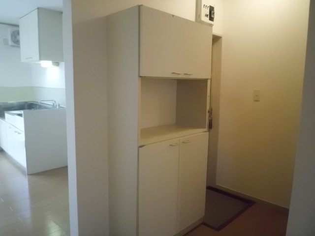 Entrance. Step small entrance. Above the entrance next to the cupboard can be used in the storage space.