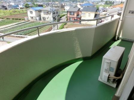 Balcony. Veranda bulge is spread