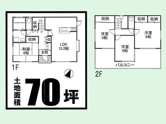 Floor plan. 62,800,000 yen, 4LDK, Land area 231.4 sq m , Building area 109.63 sq m