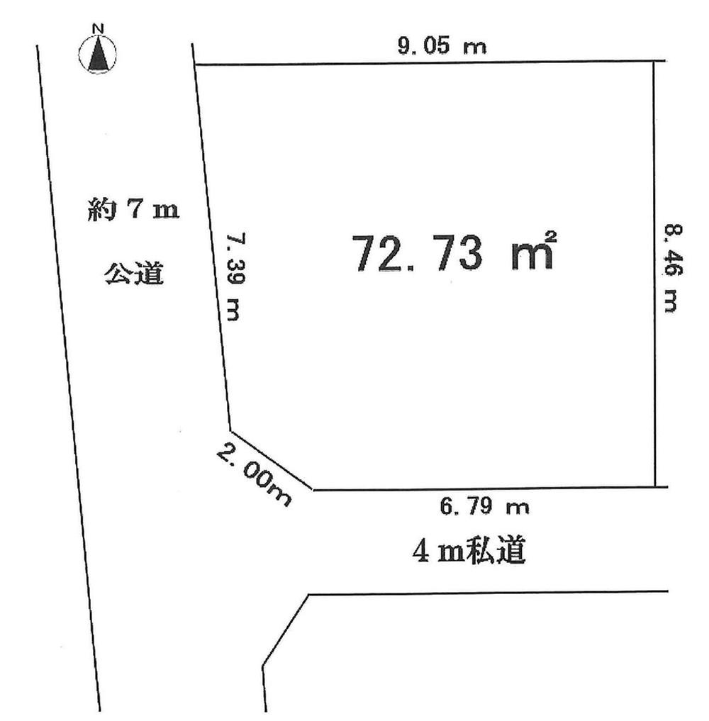 Compartment figure. Land price 17.8 million yen, Land area 72.73 sq m compartment view