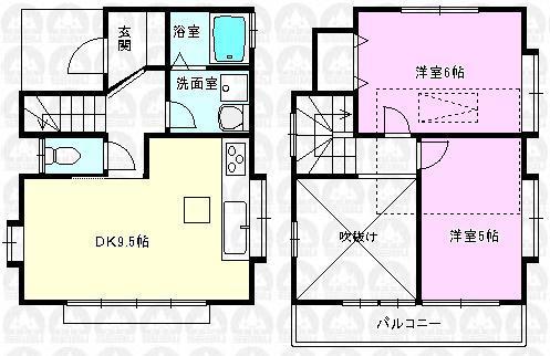 Floor plan. 18,800,000 yen, 2DK, Land area 61.58 sq m , Building area 49.66 sq m floor plan