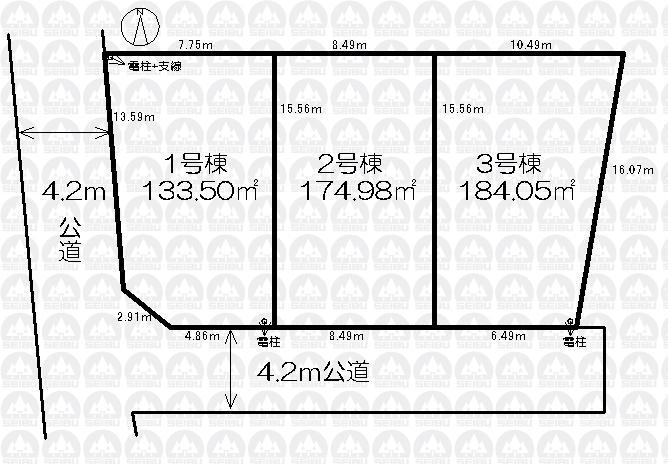 The entire compartment Figure. 3 compartments of the southwest corner lot and south road
