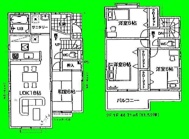 Floor plan. (2), Price 29,800,000 yen, 4LDK, Land area 165.19 sq m , Building area 102.67 sq m