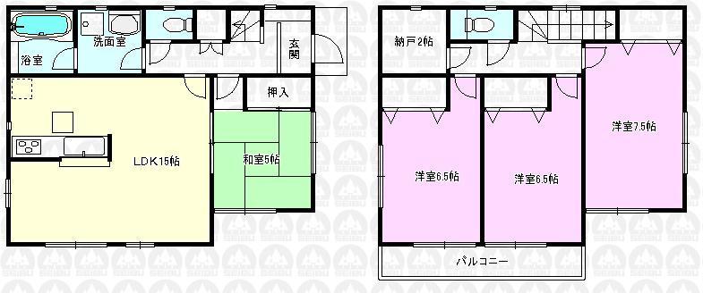 Floor plan. (1 Building), Price 27,800,000 yen, 4LDK+S, Land area 153.1 sq m , Building area 96.79 sq m