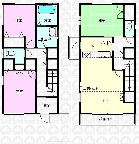 Floor plan. 16.8 million yen, 3LDK, Land area 94.28 sq m , Building area 82.8 sq m floor plan