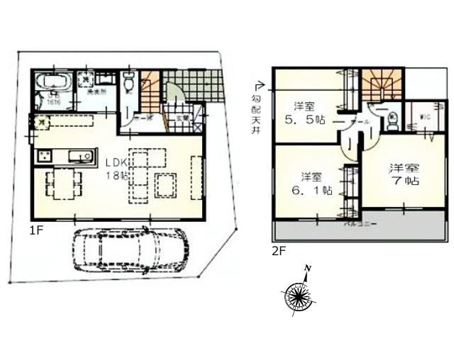 Floor plan. 27,800,000 yen, 3LDK, Land area 84.88 sq m , Building area 84.86 sq m floor plan
