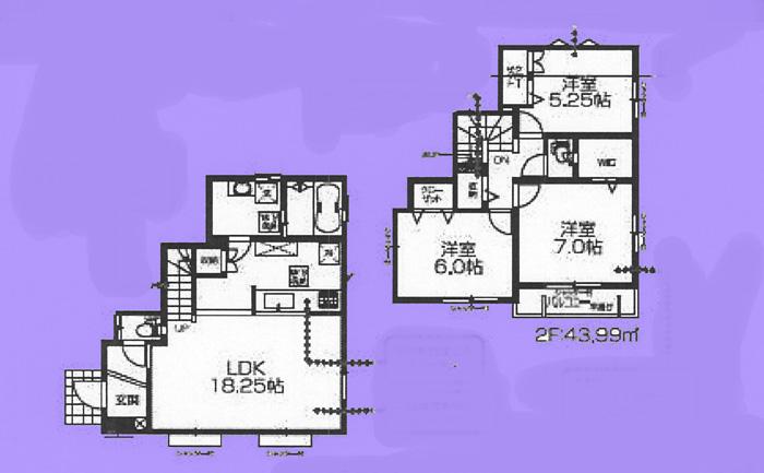 Floor plan. (1 Building), Price 25,900,000 yen, 3LDK, Land area 122.78 sq m , Building area 89.63 sq m