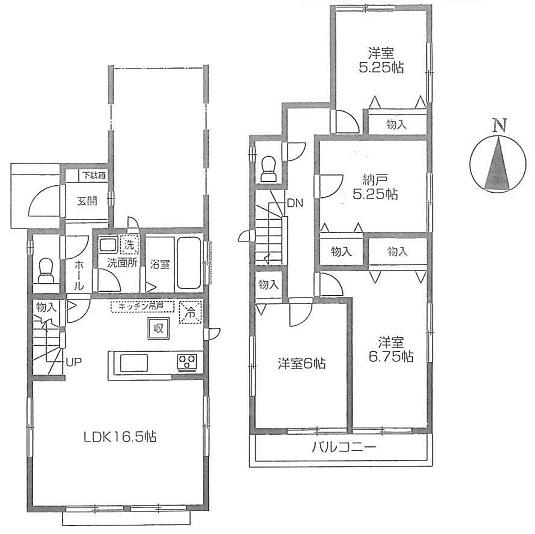 Floor plan. 26,800,000 yen, 3LDK + S (storeroom), Land area 100.94 sq m , Building area 105.78 sq m floor plan