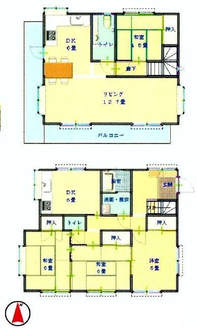 Floor plan. 16.8 million yen, 4LDDKK, Land area 147.75 sq m , Building area 112.2 sq m