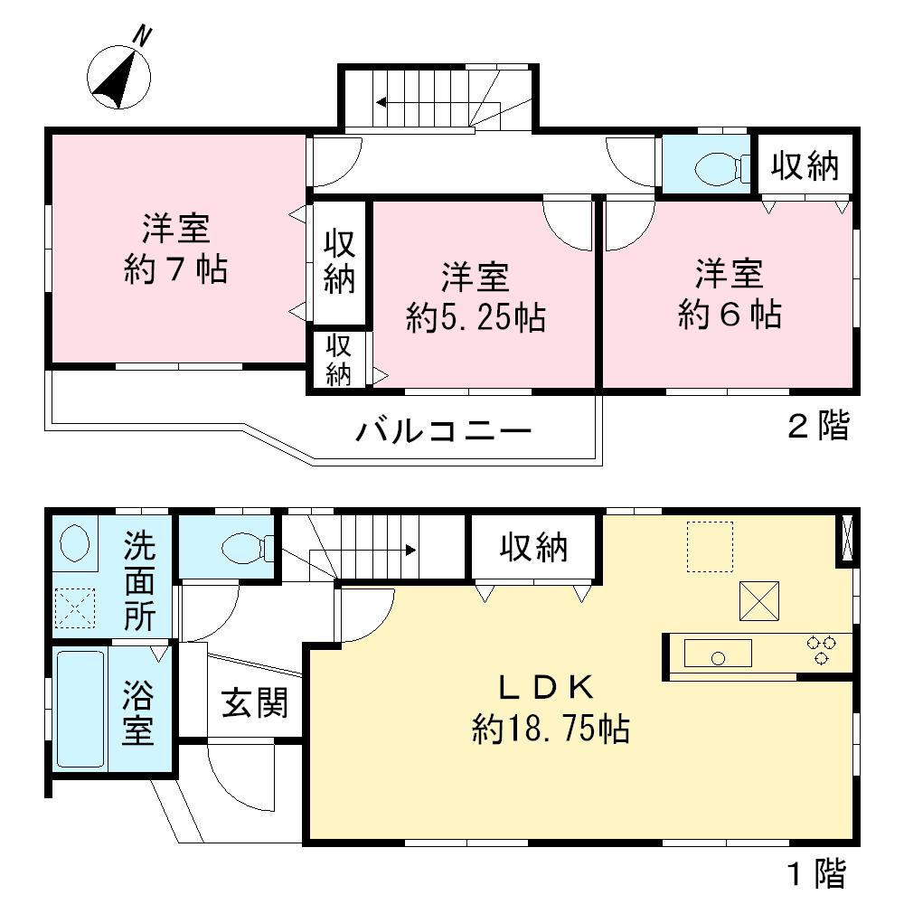 Floor plan. 31,800,000 yen, 3LDK, Land area 100.2 sq m , Building area 89.84 sq m