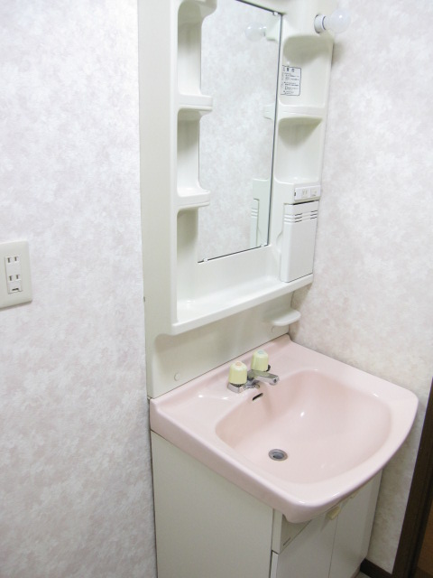 Washroom. Independent wash basin with a small shelf