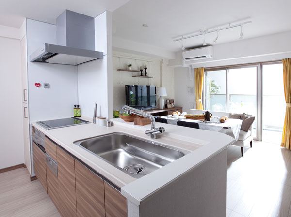 Kitchen.  [Open kitchen] Enjoy conversation with family while cooking, An open counter kitchen has been adopted in all types. Catering and clean up is also not only performed smoothly, Since the hand to cook also hide moderately, It is also useful, such as when the visitor.