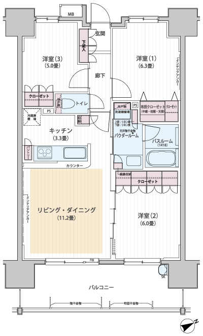 Floor: 3LDK, occupied area: 69.45 sq m, price: 28 million yen ~ 30,800,000 yen, now on sale