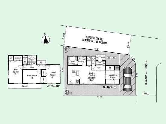 Floor plan. 24,800,000 yen, 4LDK, Land area 116.73 sq m , Building area 93.15 sq m