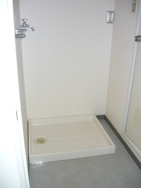 Other room space. Washing machine storage are located next to the bath