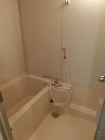 Bath. Bathroom with little rack.