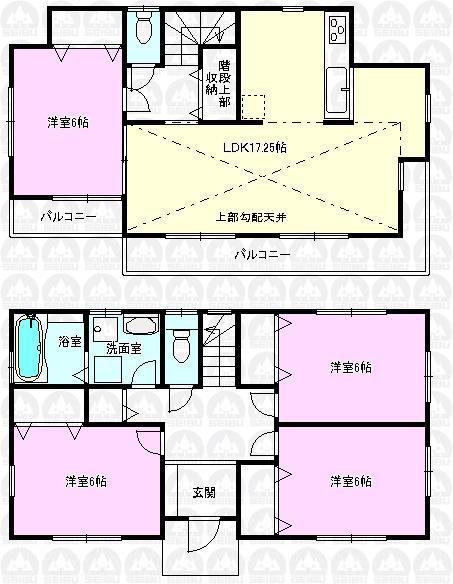 Floor plan. (Building 2), Price 43,800,000 yen, 3LDK+S, Land area 115.57 sq m , Building area 101.43 sq m