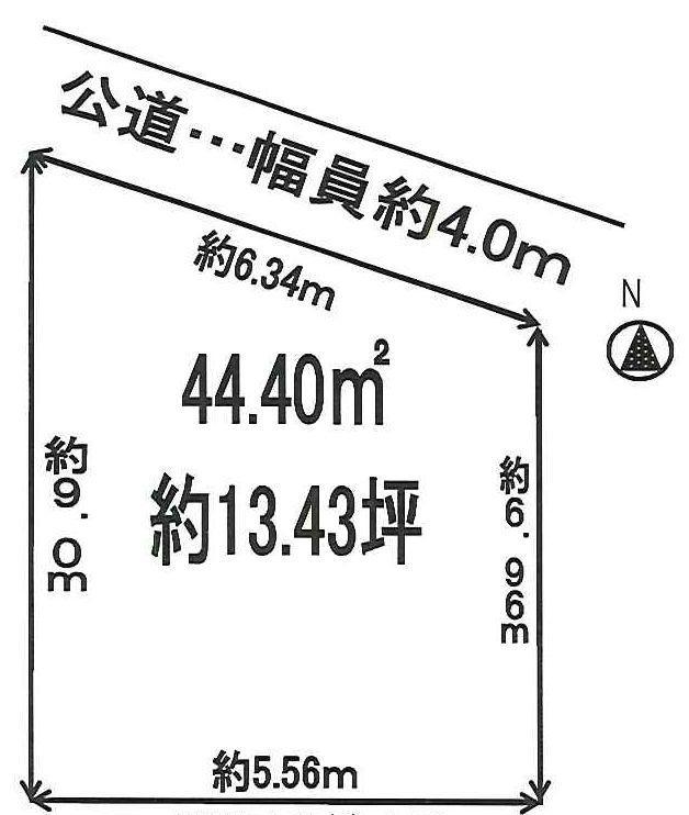 Compartment figure. Land price 5 million yen, Land area 44.4 sq m compartment view