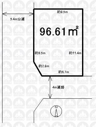 Compartment figure. Land price 27.5 million yen, Land area 96.61 sq m compartment view