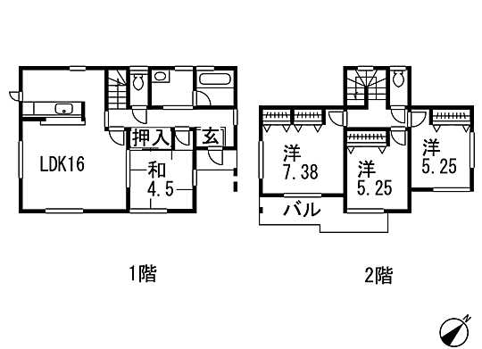 Other building plan example. Type taken between building plan example (D compartment) 4LDK Building price 13 million yen, Building area 94.21 sq m