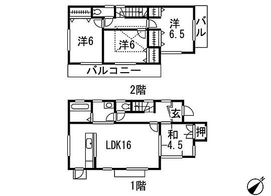 Building plan example (floor plan). Building plan example 4LDK, Land price 26,800,000 yen, Land area 132.25 sq m , Building price 13,370,000 yen, Building area 94.4 sq m
