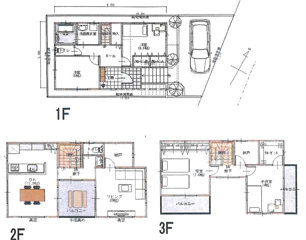 Floor plan. 49,800,000 yen, 5LDK + S (storeroom), Land area 93.58 sq m , Building area 125.86 sq m