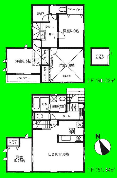 Floor plan. (B), Price 30,800,000 yen, 4LDK+S, Land area 100.63 sq m , Building area 102.06 sq m