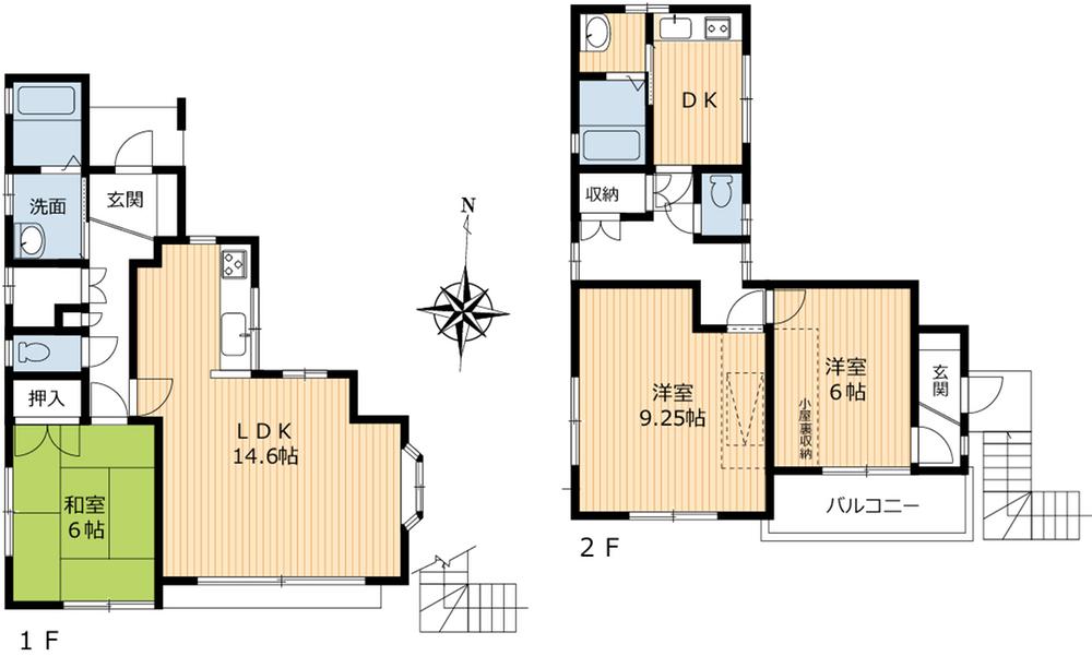 Floor plan. 29,800,000 yen, 3LDDKK, Land area 110.09 sq m , Building area 95.74 sq m