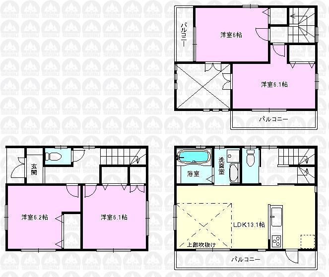Floor plan. 34,800,000 yen, 4LDK, Land area 77.14 sq m , Building area 92.11 sq m floor plan