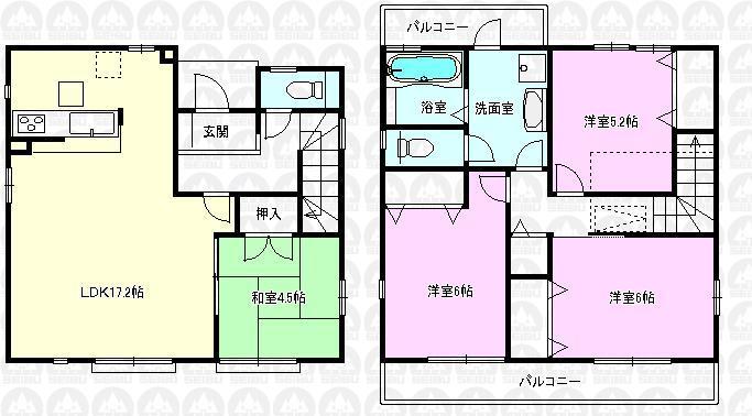 Floor plan. 33,800,000 yen, 4LDK, Land area 101.74 sq m , Building area 96.46 sq m floor plan