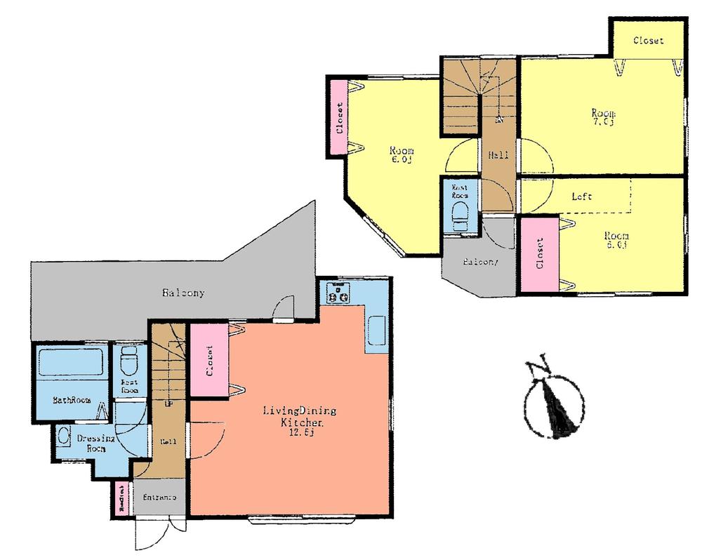 Floor plan. 21,800,000 yen, 3LDK, Land area 108.29 sq m , Building area 77.31 sq m