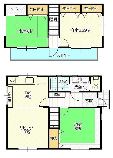 Floor plan. 16.8 million yen, 3LDK, Land area 154.73 sq m , Building area 81.57 sq m