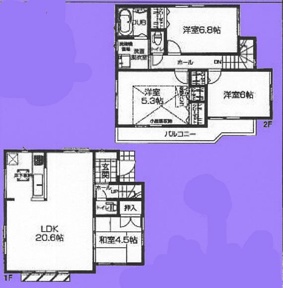Floor plan. (4 Building), Price 36,800,000 yen, 4LDK, Land area 103.94 sq m , Building area 99.22 sq m