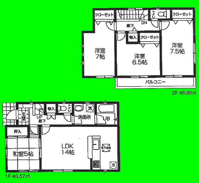 Floor plan. (2), Price 34,800,000 yen, 4LDK, Land area 101.74 sq m , Building area 93.55 sq m