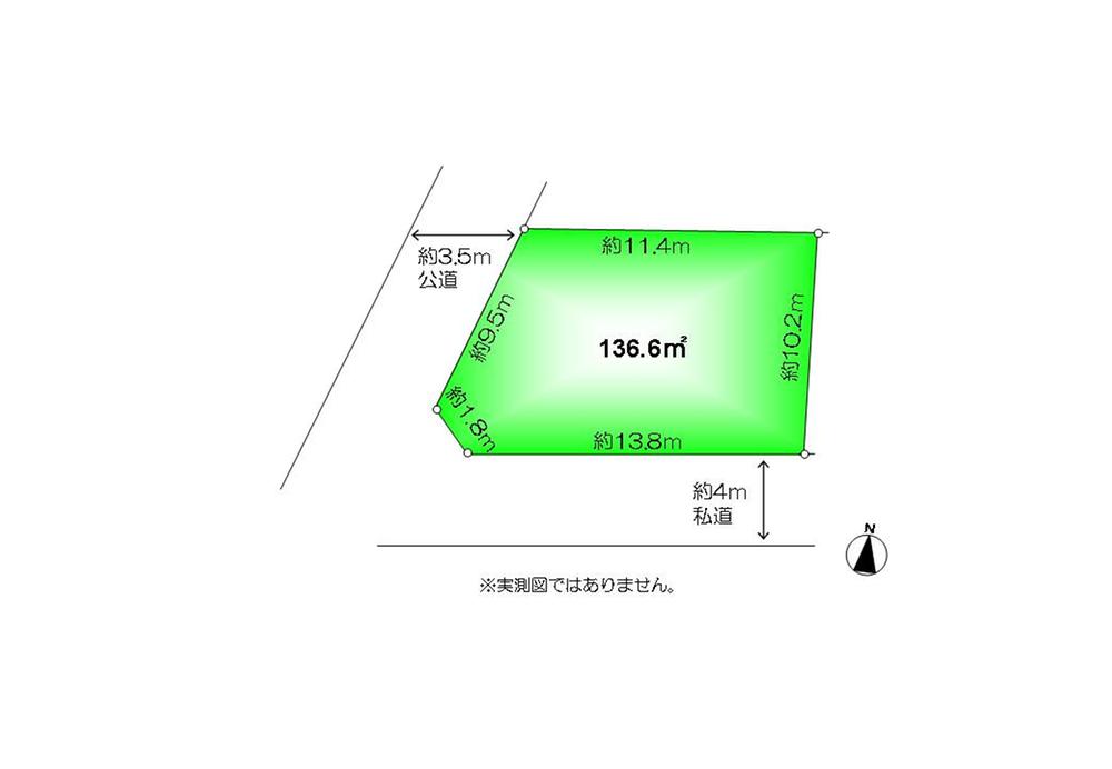 Compartment figure. Land price 11.8 million yen, Land area 136.6 sq m